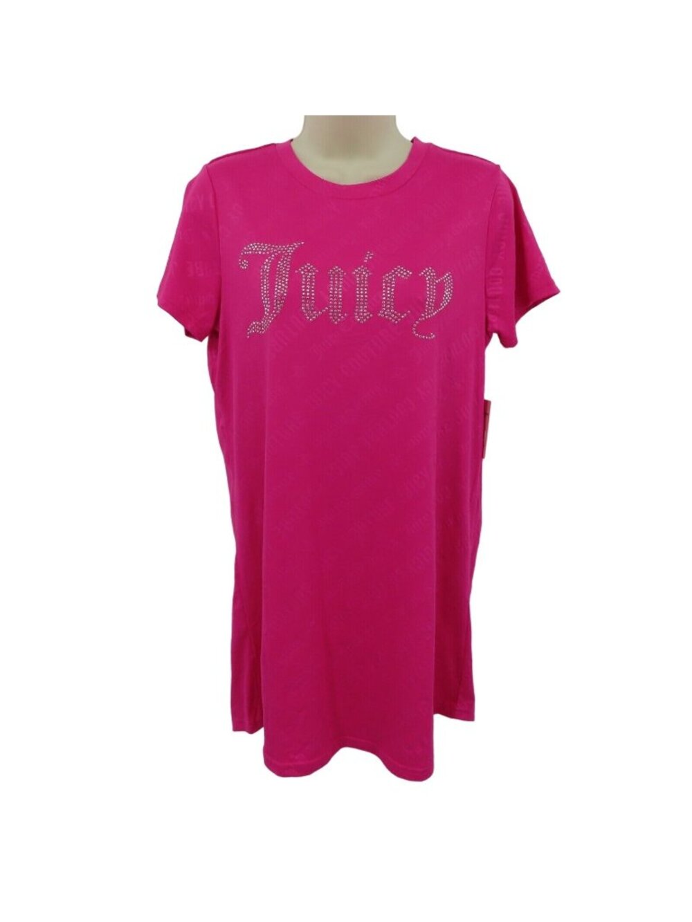 Juicy Couture Sleepwear Womens Large Bling Spellout Embossed Logo Nightgown NEW